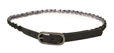 Nine West Women's Black skinny Belt Leather Braided Sparkle Large - Image 1 of 4