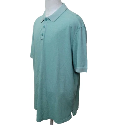 Polo Nordstrom Para Hombre Talla XXL Sólido Verde Tinta Algodón y Spandex Malla Foto 1 de 4
