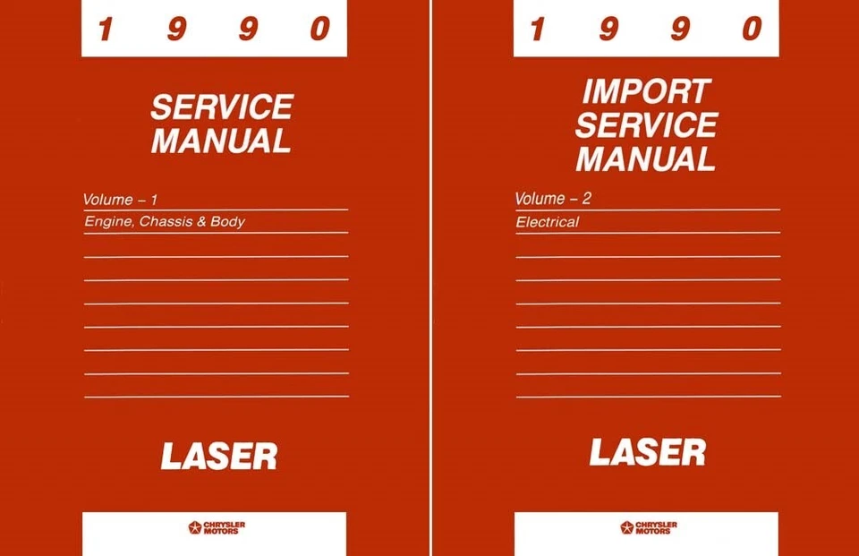 1990 Plymouth Laser Shop Service Repair Manual - Image 1 of 1
