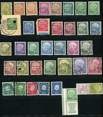 Germany - Deutsche Bundespost 1954-57 Heuss lot - Mint-Used   1st & 2nd issues - Image 1 of 3