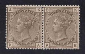 Vic - 1880. SG160. 4d graubraun (Teller 18). Leicht mtd neuwertiges Paar. Katze 900£. - Bild 1 von 2