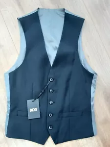 DKNY Mens Formal Waistcoat in Black and Grey Size 34R - Picture 1 of 6