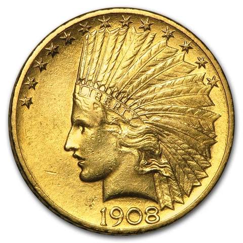 1908 $10 Indian Gold Eagle w/ Motto XF - SKU#89272 Cover