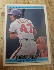 donruss 1992 baseball card Junior Felix error
