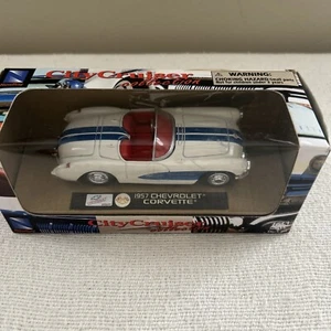 New-Ray City Cruiser Collection ‘57 Corvette In Box 1:43 White/ Blue - Picture 1 of 4