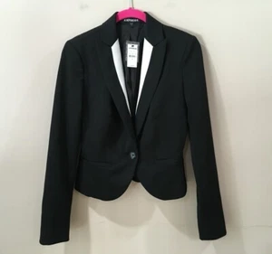Express Women 0 Blazer Jacket Black Work Business Formal Classic Career New - Picture 1 of 6