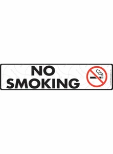 No Smoking with Smoking Symbol Exterior Aluminum Sign or Vinyl Sticker - 12 x 3 - Picture 1 of 3
