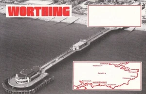 Tarjeta QSL en blanco de radioaficionados Worthing Pier sin usar - Imagen 1 de 2