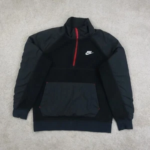 Nike Polar Fleece Mens Small Jumper Half Zip Sweat Raglan Grunge Outdoors - Picture 1 of 12