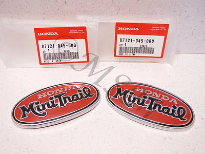 70-71 HONDA Z50A MINI TRAIL NOS GENUINO OEM PAR DE EMBLEMAS DE TANQUE DE GASOLINA 045 Foto 1 de 4