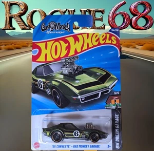 Hot Wheels '68 Corvette - Gas Monkey Garage, grün, 2025 HW Dream Garage, MOC - Bild 1 von 4