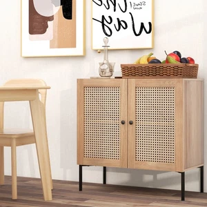 Kitchen Storage Cabinet Buffet Sideboard w/ 3-Position Adjustable Shelf Oak - Picture 1 of 7