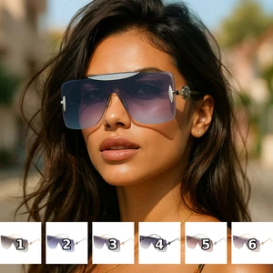 Oversized Visor Shield Shades Women Gradient Lens Glam Streetwear Statement - Bild 1 von 9