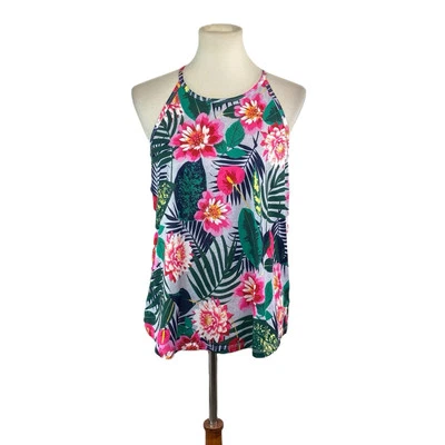 Camiseta sin mangas atlética floral Old Navy Active para mujer talla L Go Dry correa de motociclista entrenamiento Foto 1 de 4