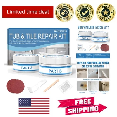 Kit de reparación de porcelana de alto brillo para fregaderos y azulejos - Aplicación fácil y duradera Foto 1 de 4