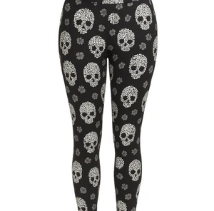 No Boundaries Halloween Floral Skull Leggings – Size L (11–13) – Stretch Comfort - Picture 1 of 6