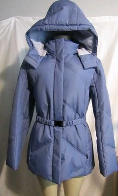 Down Jacket Puffer Ski Coat Detachable Hood Belt Insulated WARM Womens L - Image 1 of 4