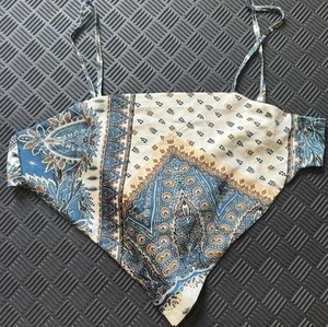 Camiseta sin mangas Greathe Bandana de seda con corbata multicolor patrón boho talla grande - Imagen 1 de 4