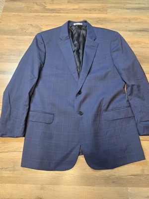 Blazer Armani Collezioni Para Hombre Lana Azul Marino A Cuadros Línea G Talla 42 Regular Foto 1 de 4