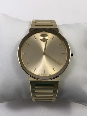 Movado Bold Horizon SWISS Quartz Gold Tone Stainless Steel Men's Watch 3601081 - Image 1 of 4