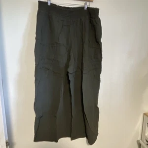 Pantaloni avvolgenti Indigo Thread Co garza elasticizzati extra larghi verde oliva taglia 2X NUOVI  - Foto 1 di 6