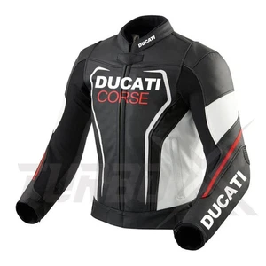 New Ducati Corse Motorbike Jacket Leather Motorcycle Jacket Men's Biker jackets - Picture 1 of 3