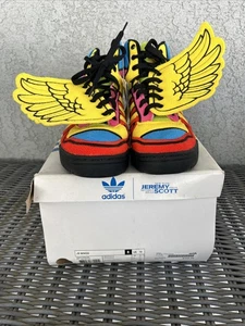 Adidas RaRe JEREMY SCOTT WINGS JS OBYO Sneakers CHENILLE Shoes teddy Mens sz 10 - Picture 1 of 8