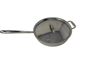 All-Clad D3 Brushed 3-ply Stainless 3-Qt Sauté Pan With Lid New - Picture 1 of 2