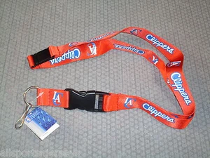 NBA Los Angeles Clippers Logo on Red Lanyard Detachable Buckle 23"X1" by Aminco - Picture 1 of 1