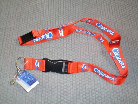 NBA Los Angeles Clippers Logo on Red Lanyard Detachable Buckle 23"X1" by Aminco Cover