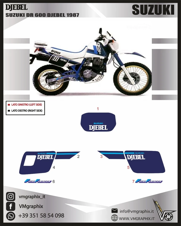adesivi suzuki  DR 600 1989 djebel /adhesives/stickers/decals    - Imagen 1 de 1