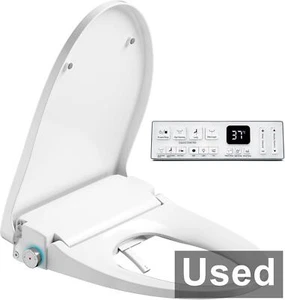 Asiento de inodoro bidé eléctrico con calefacción Hilarily, alargado, blanco como la nieve - Imagen 1 de 8