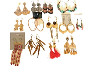 Lote Pendientes Joyería Antiguo Nuevo Boho Hippie Baile del Vientre Diversión Mixta - Imagen 1 de 20