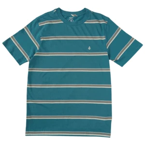 Size XL Volcom Halfax Stripe Crew T-Shirt - Storm Blue - Picture 1 of 1