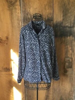Women's Pajama Set Black Gray Leopard Print Medium - Image 1 of 4