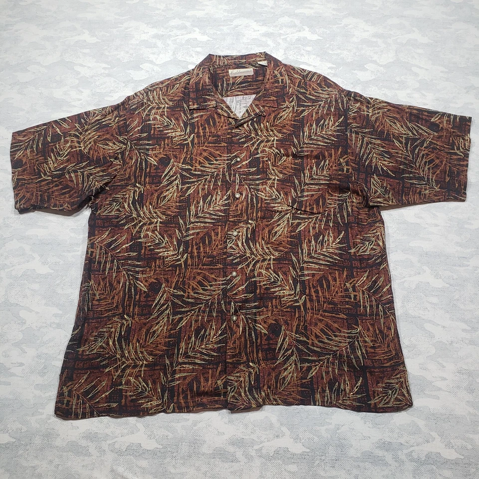 Camisa Hawaiana Fieldmaster Para Hombres XL Multicolor Hoja Peint Manga Corta Abotonada Foto 1 de 4