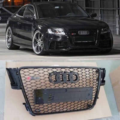 Para Audi A5 8T 2008-2012 Parrilla Parrilla Parrilla Delantera en RS5 Negro B... - Imagen 1 de 4
