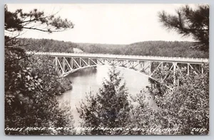 Cooley Bridge on M55 Highway Between Cadillac & Manistee Michigan RPPC Postcard - Picture 1 of 2