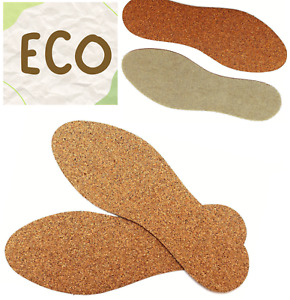 Eco Cork & Cotton Insoles NATURAL_Anti-Sweat Inserts Shoes Boots Sport