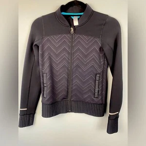 Invivva by Lulu lemon Girls Black Athletic Zip up Jacket Size 10 - Picture 1 of 4