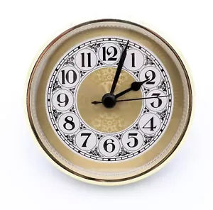 Inserto de reloj de cuarzo de 3 1/2" movimiento de ajuste 90 mm elegante esfera árabe dorada GGFA3.5 - Imagen 1 de 3