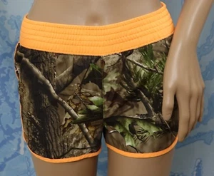 O'RAGEOUS realtree camouflage w orange trim swim board shorts, girl L 12/14 - Picture 1 of 2