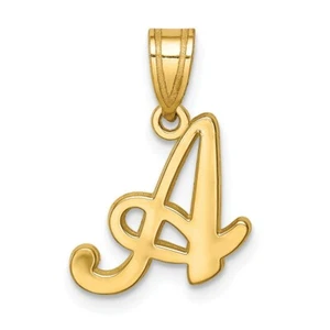 Hombre Mujer 14K Oro Amarillo Pulido Inicial "a" Moda Colgante Para Collar - Imagen 1 de 4