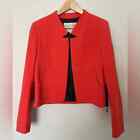 Rachel Roy Cropped Collarless Structured Blazer in Chili Coral Size 8