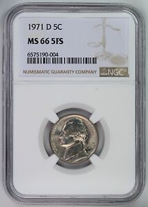 1971-D MS 66 FS NGC U.S / United States 5c Jefferson Nickel