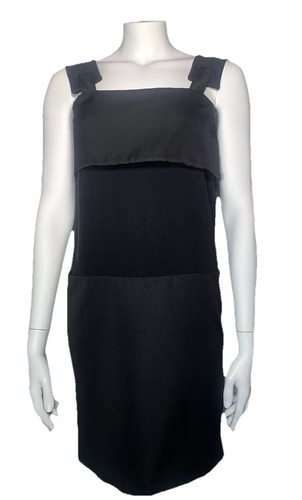 Abito BOTTEGA VENETA nero twill senza maniche lunghezza corta IT 38 UK 6