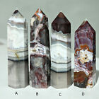 3.5" Natural Mexican Agate Obelisk Quartz Tower Energy Wand Crystal Collections