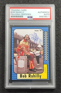 Tarjeta de carreras Maxx NASCAR 1991 firmada por Bob Rahilly - autenticada por PSA - Imagen 1 de 4