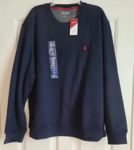 IZOD Advantage Fleece Herren 2XL weicher Pullover Sweatshirt neu mit Etikett marineblau Langarm - Bild 1 von 5