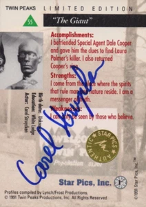 Seltene 1991 Star Pics Inc. Twin Peaks Carel Struycken (Der Riese) Autogrammkarte - Bild 1 von 3